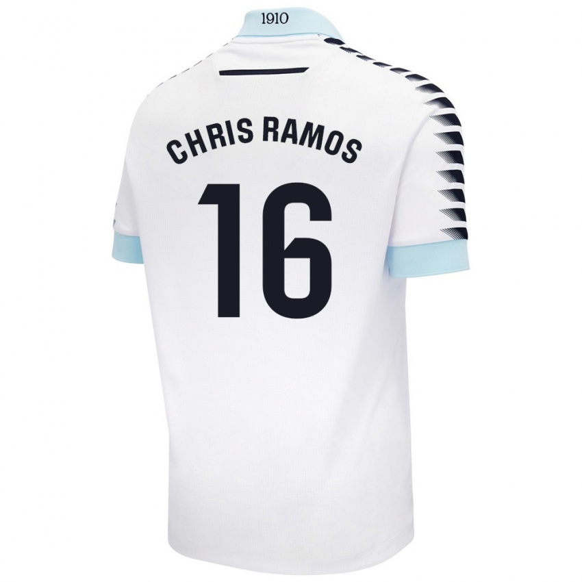 Enfant Maillot Chris Ramos #16 Blanc Bleu Tenues Extérieur 2024/25 T-Shirt Belgique