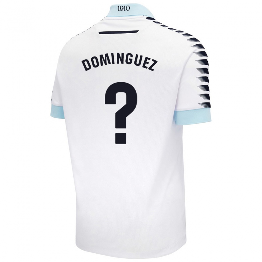 Kinderen Rubén Domínguez #0 Wit Blauw Uitshirt Uittenue 2024/25 T-Shirt België