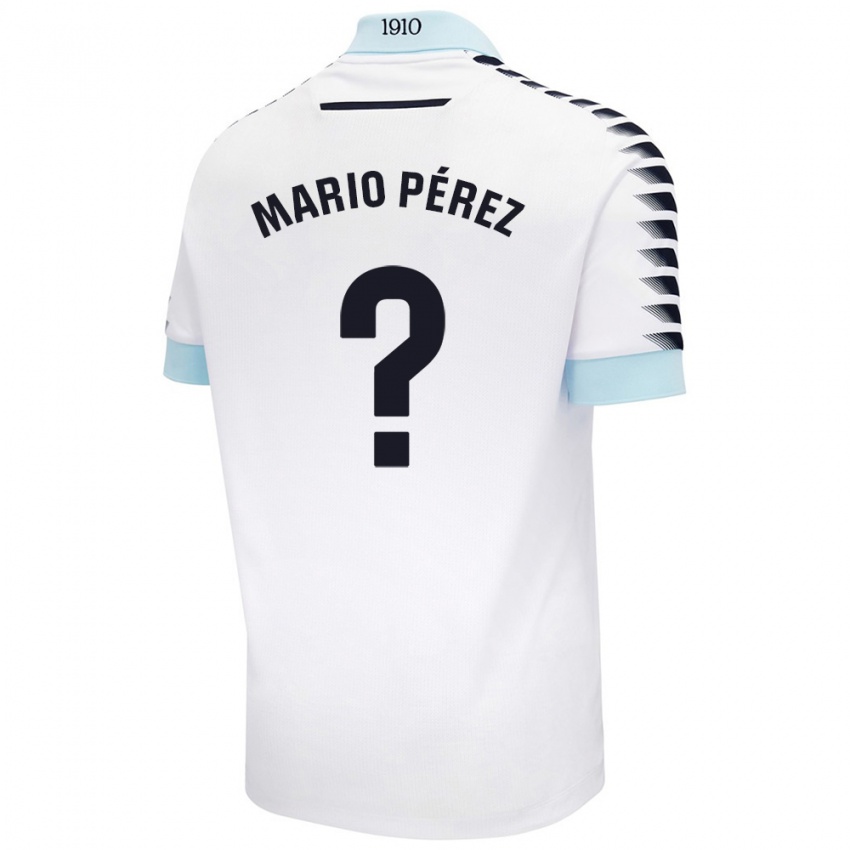 Kinderen Mario Pérez #0 Wit Blauw Uitshirt Uittenue 2024/25 T-Shirt België