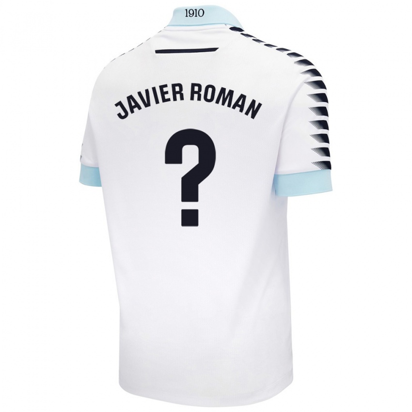 Kinderen José Javier Román #0 Wit Blauw Uitshirt Uittenue 2024/25 T-Shirt België