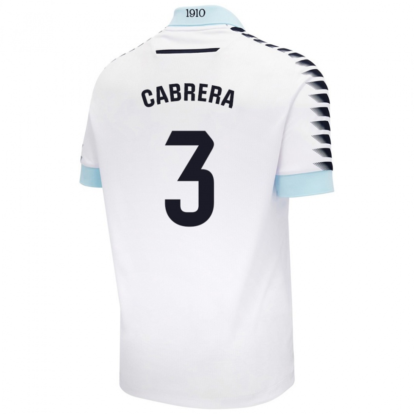 Kinderen Julio Cabrera #3 Wit Blauw Uitshirt Uittenue 2024/25 T-Shirt België