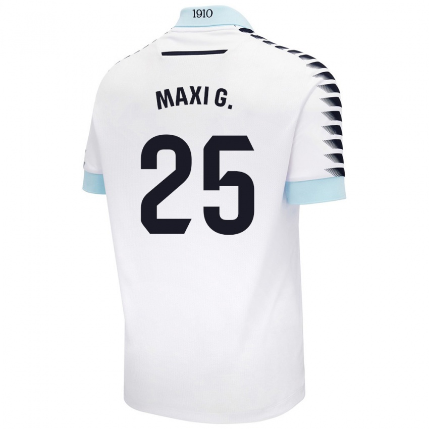 Kinderen Maxi Gómez #25 Wit Blauw Uitshirt Uittenue 2024/25 T-Shirt België