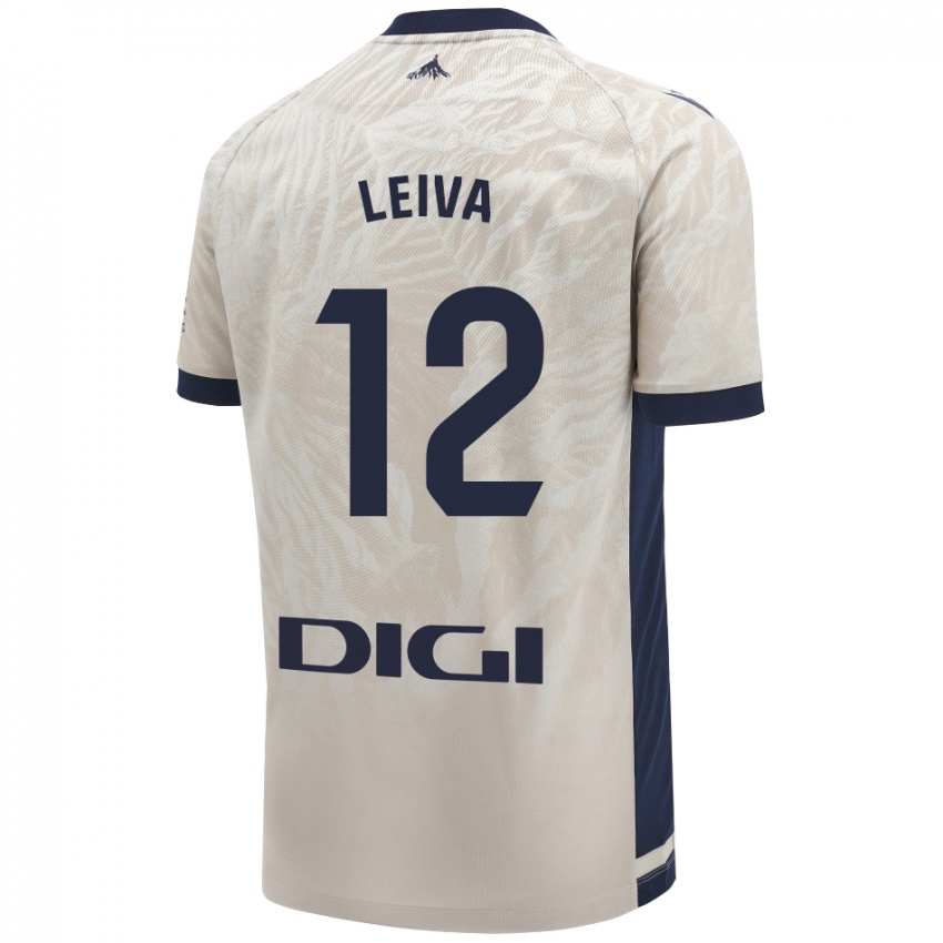 Kinderen Álvaro Leiva #12 Lichtgrijs Uitshirt Uittenue 2024/25 T-Shirt België