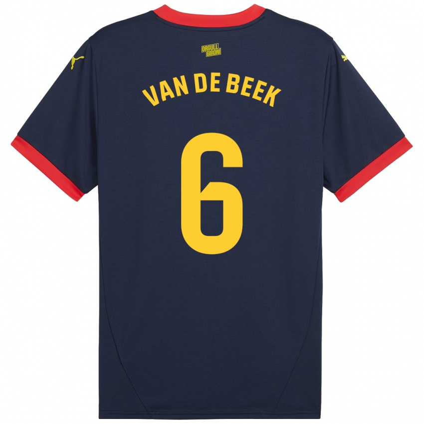 Kinderen Donny Van De Beek #6 Marineblauw Uitshirt Uittenue 2024/25 T-Shirt België