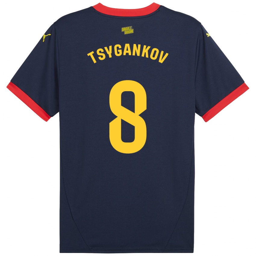 Kinder Viktor Tsygankov #8 Marinerot Auswärtstrikot Trikot 2024/25 T-Shirt Belgien