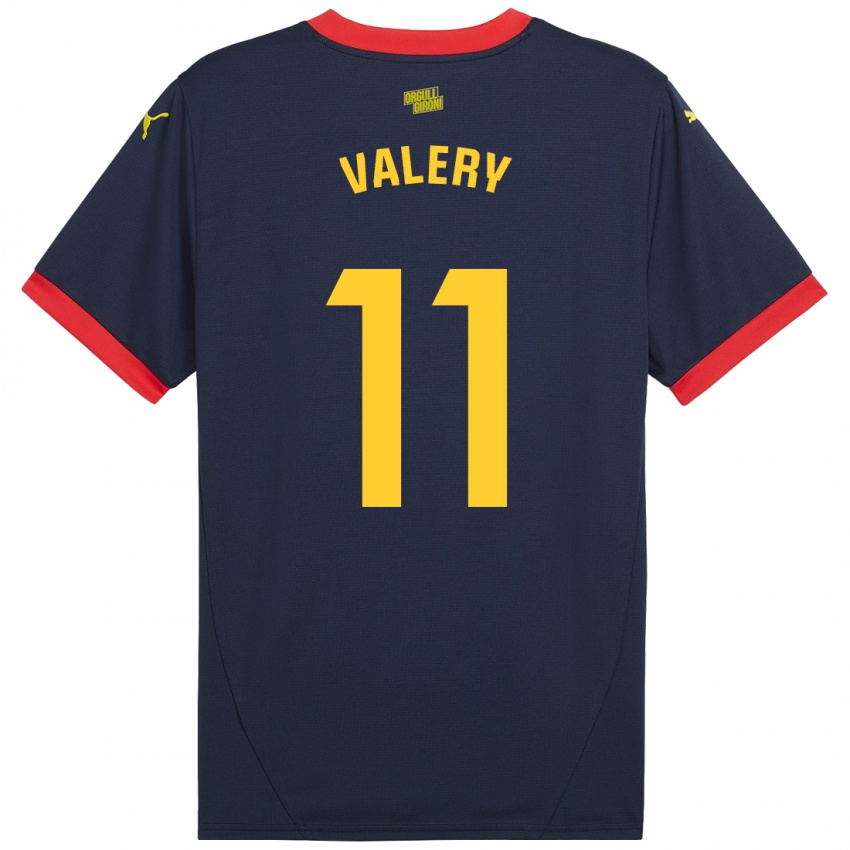 Kinder Valery Fernández #11 Marinerot Auswärtstrikot Trikot 2024/25 T-Shirt Belgien