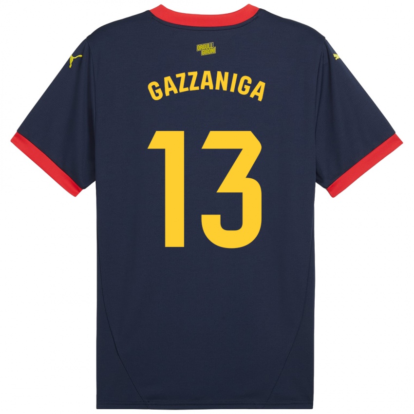 Kinder Paulo Gazzaniga #13 Marinerot Auswärtstrikot Trikot 2024/25 T-Shirt Belgien