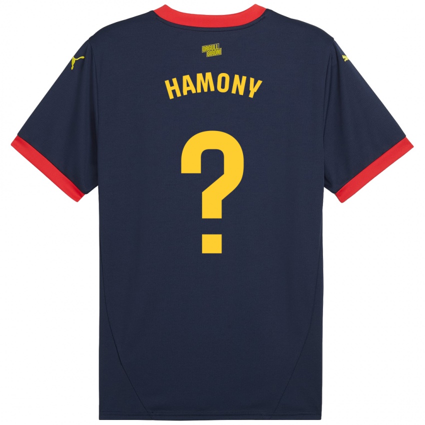 Kinder Mohammed Hamony #0 Marinerot Auswärtstrikot Trikot 2024/25 T-Shirt Belgien