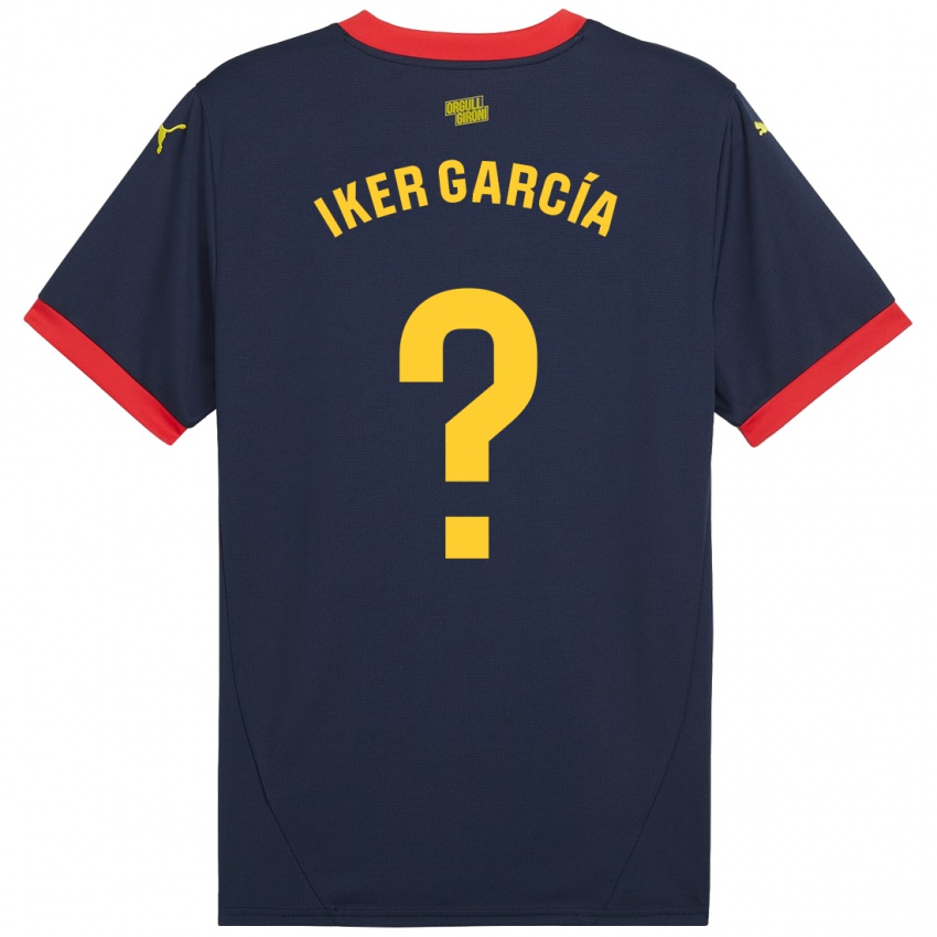 Kinder Iker García #0 Marinerot Auswärtstrikot Trikot 2024/25 T-Shirt Belgien