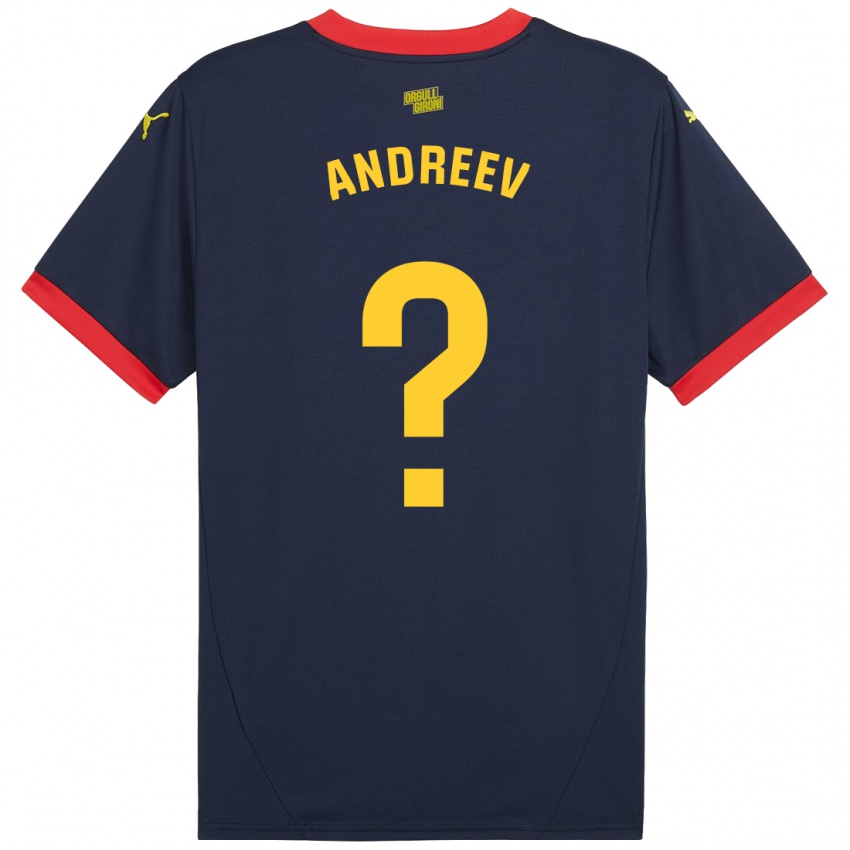 Kinder Aleksandar Andreev #0 Marinerot Auswärtstrikot Trikot 2024/25 T-Shirt Belgien