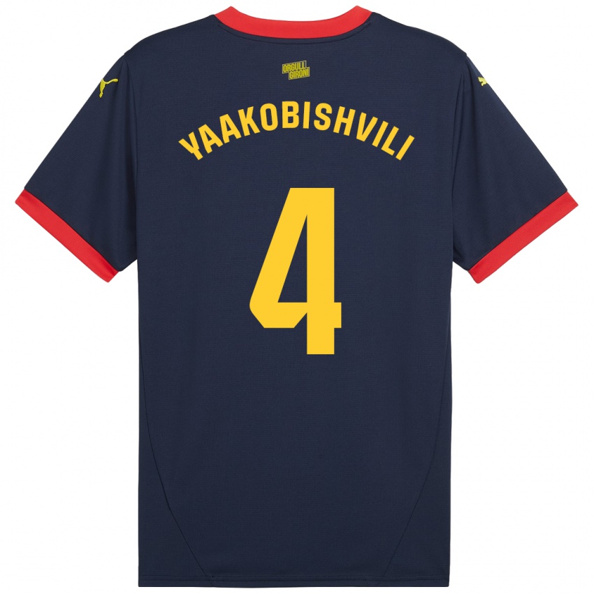 Kinder Antal Yaakobishvili #4 Marinerot Auswärtstrikot Trikot 2024/25 T-Shirt Belgien