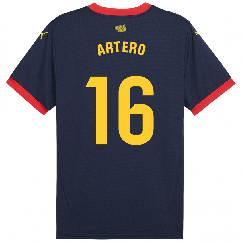 Kinder Ricard Artero #16 Marinerot Auswärtstrikot Trikot 2024/25 T-Shirt Belgien