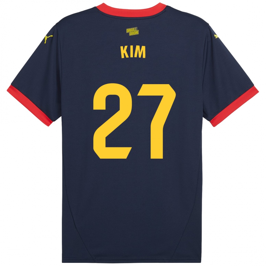 Kinder Min-Su Kim #27 Marinerot Auswärtstrikot Trikot 2024/25 T-Shirt Belgien