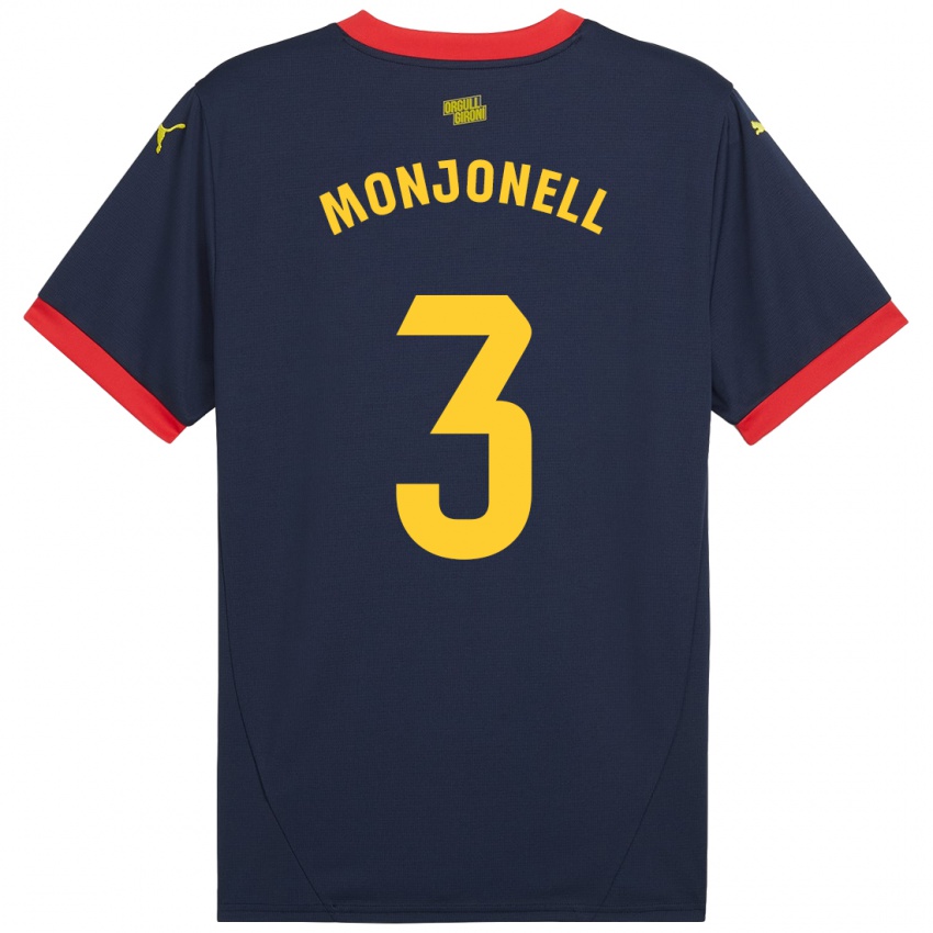 Kinder Eric Monjonell #3 Marinerot Auswärtstrikot Trikot 2024/25 T-Shirt Belgien