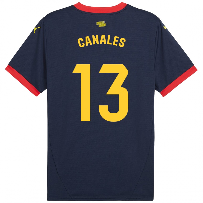 Kinder Juanvi Canales #13 Marinerot Auswärtstrikot Trikot 2024/25 T-Shirt Belgien