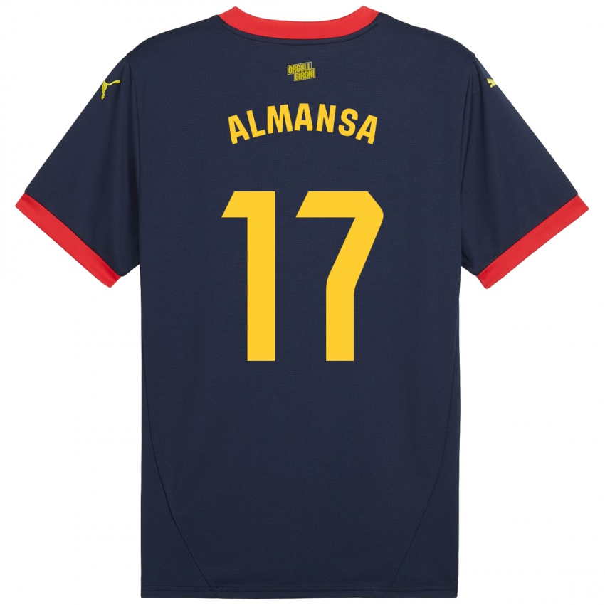 Kinder Alex Almansa #17 Marinerot Auswärtstrikot Trikot 2024/25 T-Shirt Belgien