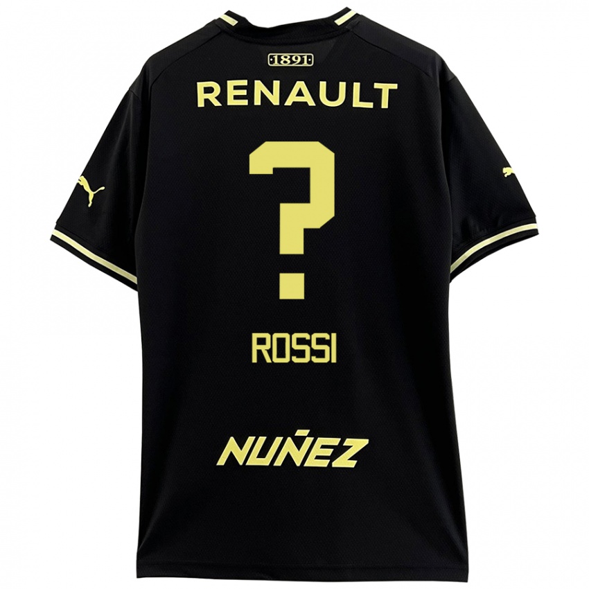 Enfant Maillot Nicolás Rossi #0 Noir Jaune Tenues Extérieur 2024/25 T-Shirt Belgique