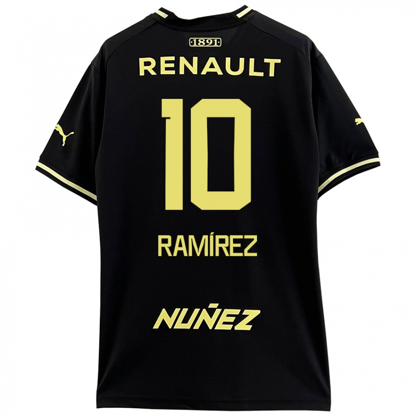 Enfant Maillot Gastón Ramírez #10 Noir Jaune Tenues Extérieur 2024/25 T-Shirt Belgique