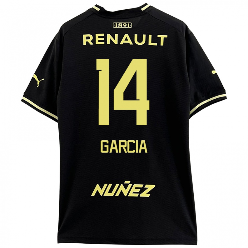 Kinderen Damián García #14 Zwart Geel Uitshirt Uittenue 2024/25 T-Shirt België