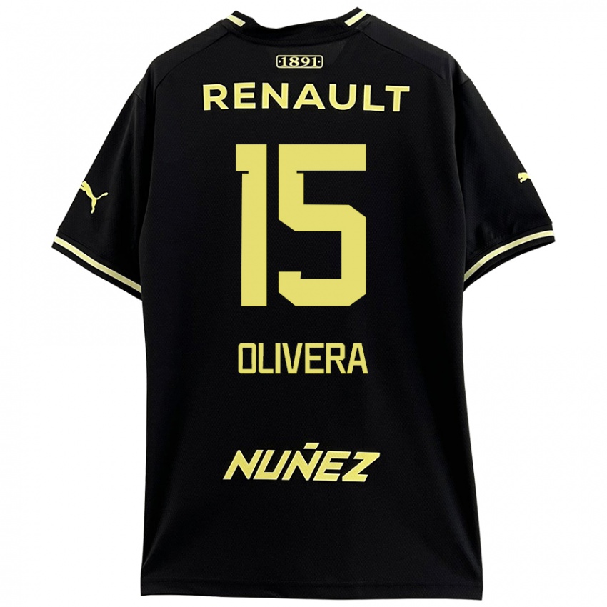 Enfant Maillot Maximiliano Olivera #15 Noir Jaune Tenues Extérieur 2024/25 T-Shirt Belgique