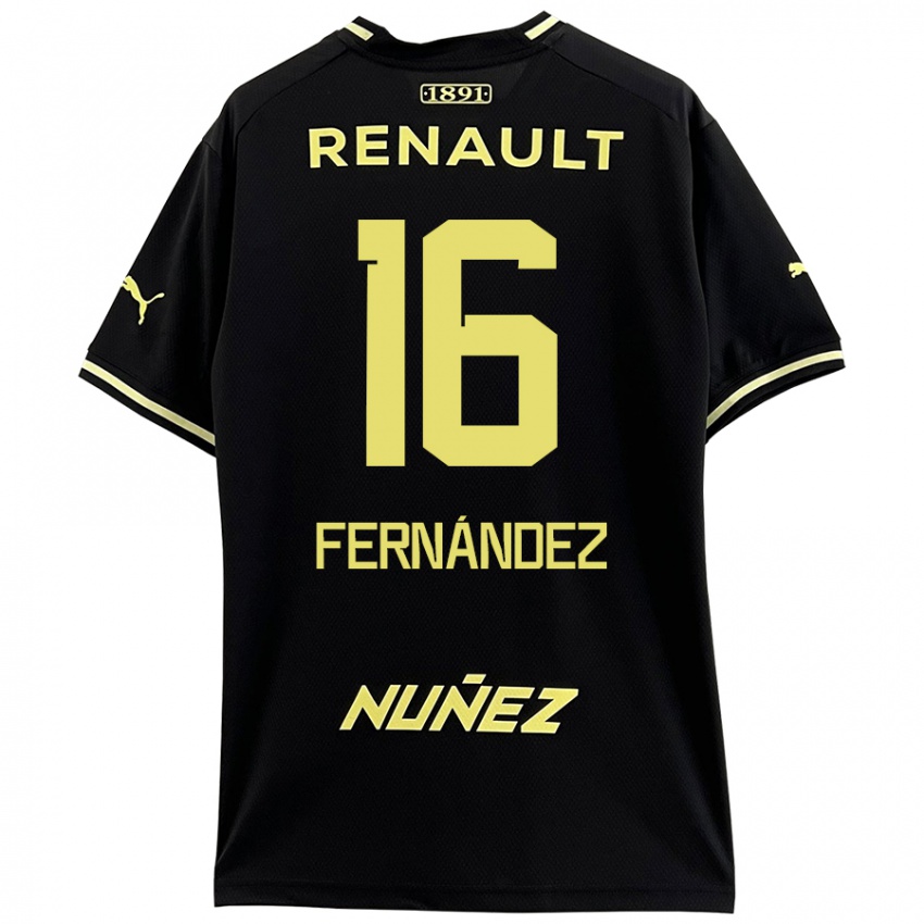 Kinderen Adrián Fernández #16 Zwart Geel Uitshirt Uittenue 2024/25 T-Shirt België