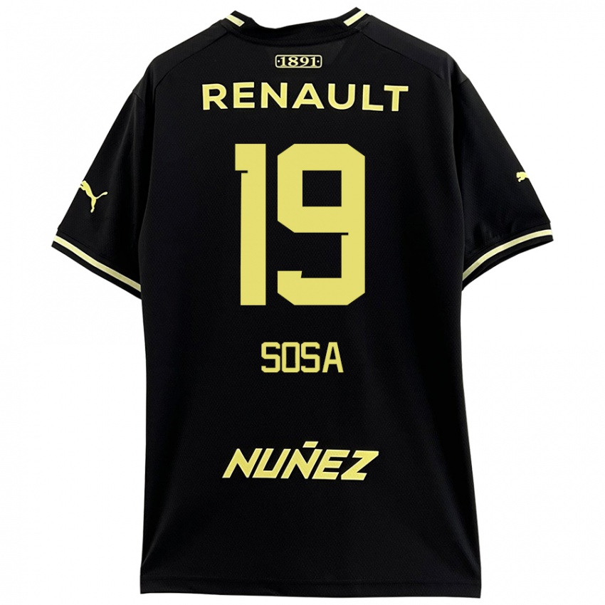 Kinderen Diego Sosa #19 Zwart Geel Uitshirt Uittenue 2024/25 T-Shirt België