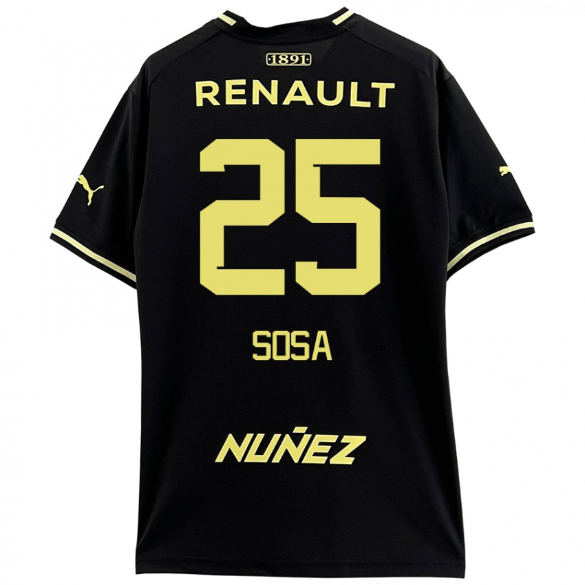 Kinderen Ignacio Sosa #25 Zwart Geel Uitshirt Uittenue 2024/25 T-Shirt België