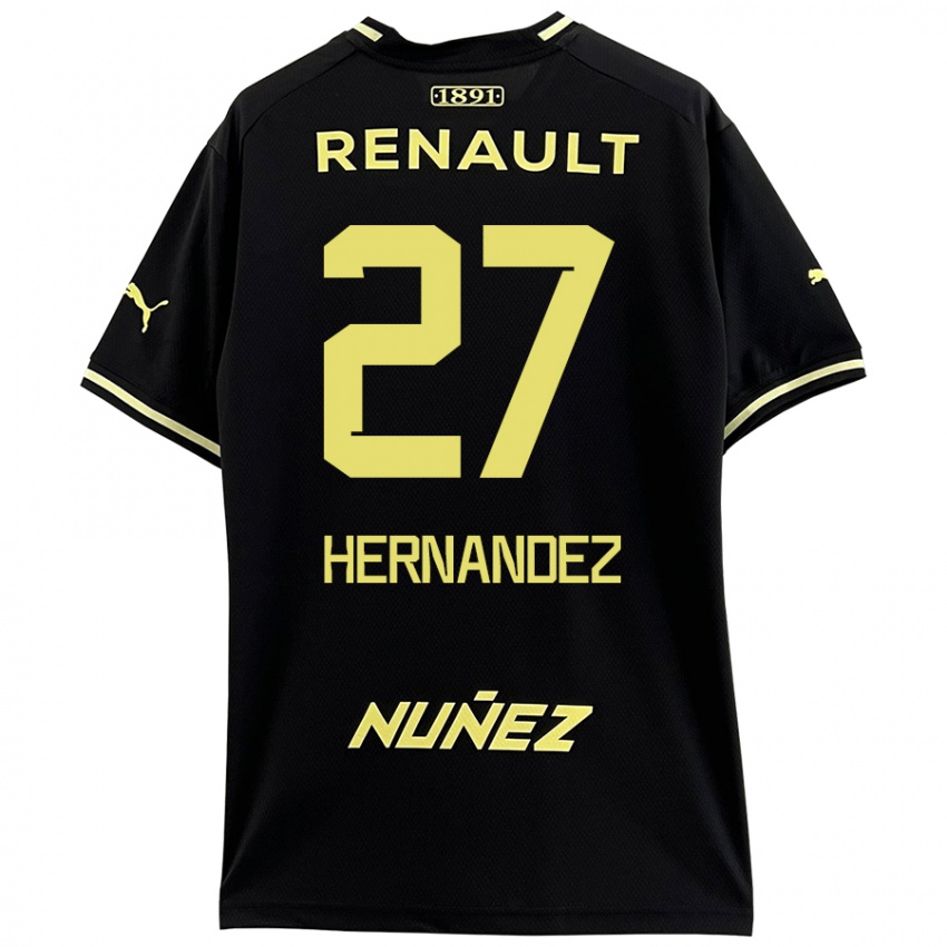 Kinderen Lucas Hernández #27 Zwart Geel Uitshirt Uittenue 2024/25 T-Shirt België