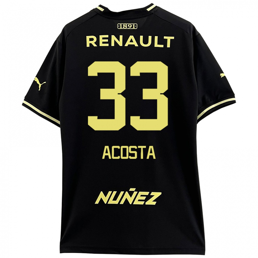 Kinderen Nahuel Acosta #33 Zwart Geel Uitshirt Uittenue 2024/25 T-Shirt België