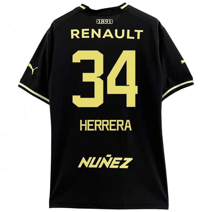 Kinderen Nahuel Herrera #34 Zwart Geel Uitshirt Uittenue 2024/25 T-Shirt België