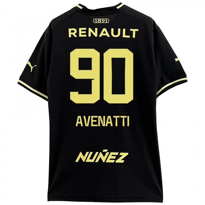 Kinderen Felipe Avenatti #90 Zwart Geel Uitshirt Uittenue 2024/25 T-Shirt België