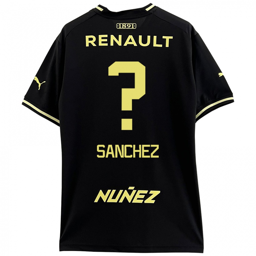 Kinderen Juan Sanchez #0 Zwart Geel Uitshirt Uittenue 2024/25 T-Shirt België