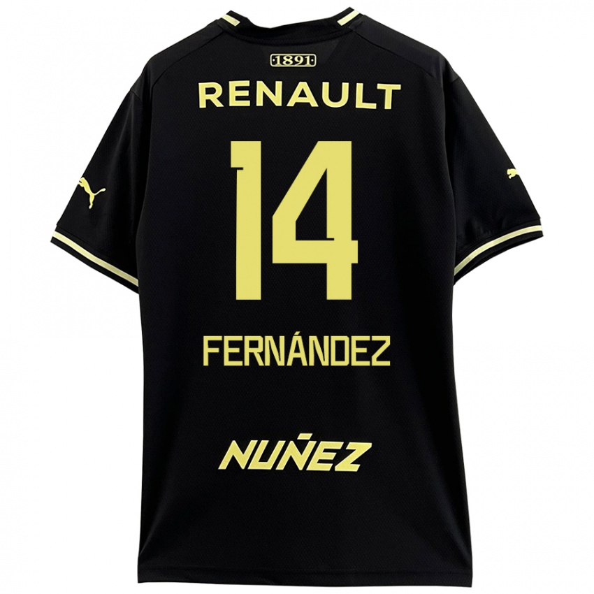 Kinderen Faustino Fernández #14 Zwart Geel Uitshirt Uittenue 2024/25 T-Shirt België