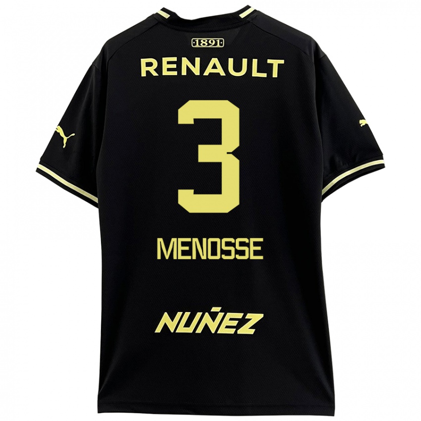 Kinderen Hernán Menosse #3 Zwart Geel Uitshirt Uittenue 2024/25 T-Shirt België