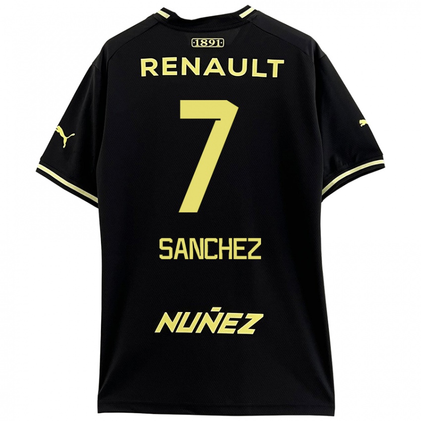 Enfant Maillot Carlos Sánchez #7 Noir Jaune Tenues Extérieur 2024/25 T-Shirt Belgique