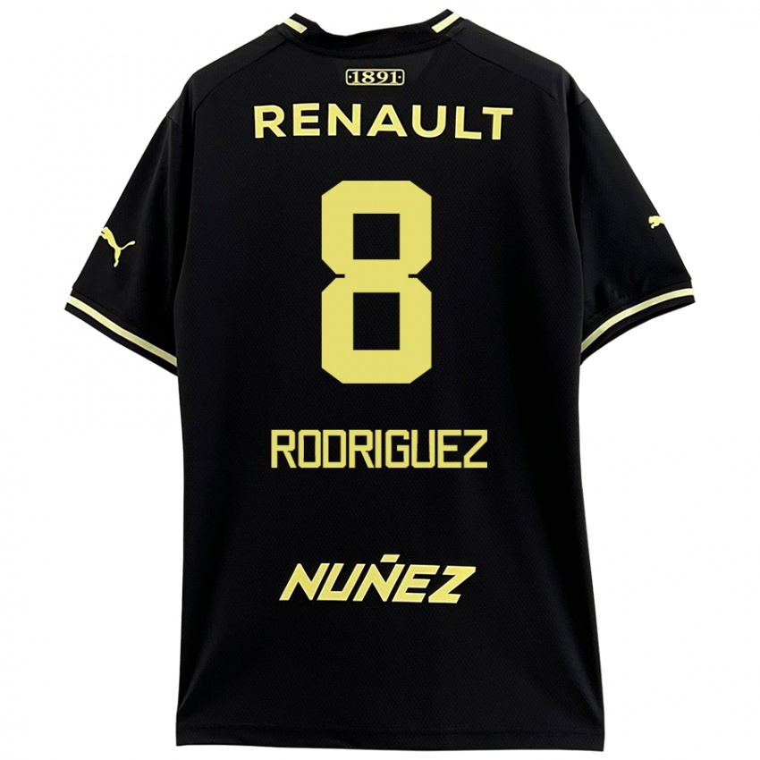 Enfant Maillot Sebastián Rodríguez #8 Noir Jaune Tenues Extérieur 2024/25 T-Shirt Belgique