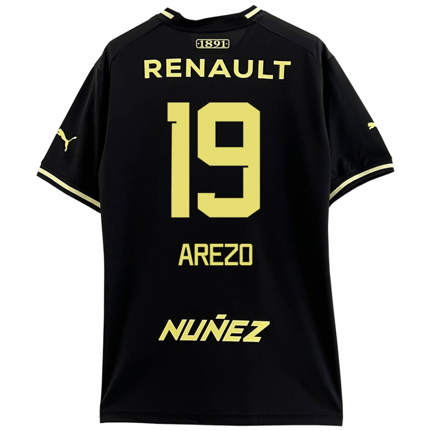 Enfant Maillot Matías Arezo #19 Noir Jaune Tenues Extérieur 2024/25 T-Shirt Belgique