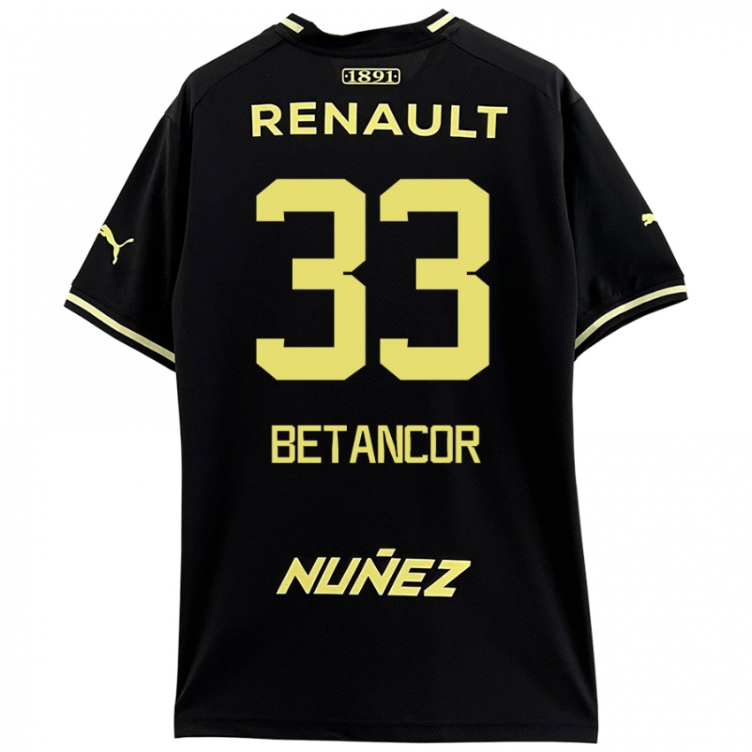 Enfant Maillot Bruno Betancor #33 Noir Jaune Tenues Extérieur 2024/25 T-Shirt Belgique