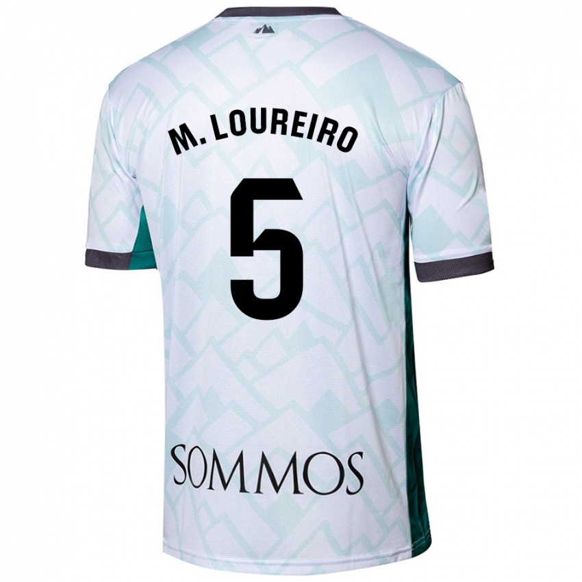 Kinderen Miguel Loureiro #5 Wit Groen Uitshirt Uittenue 2024/25 T-Shirt België