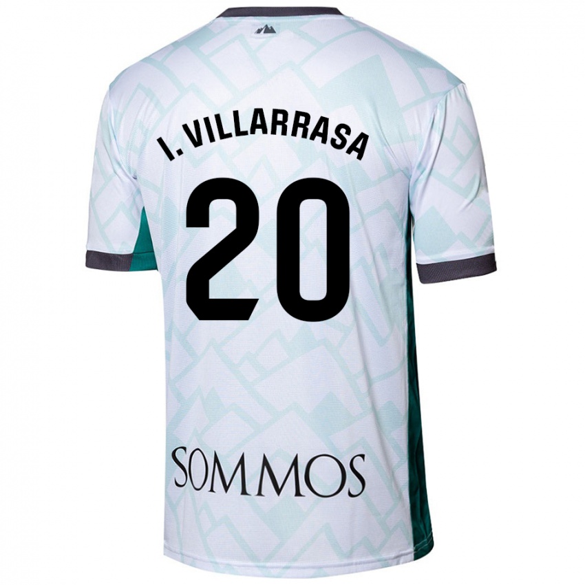 Enfant Maillot Ignasi Vilarrasa #20 Blanc Vert Tenues Extérieur 2024/25 T-Shirt Belgique