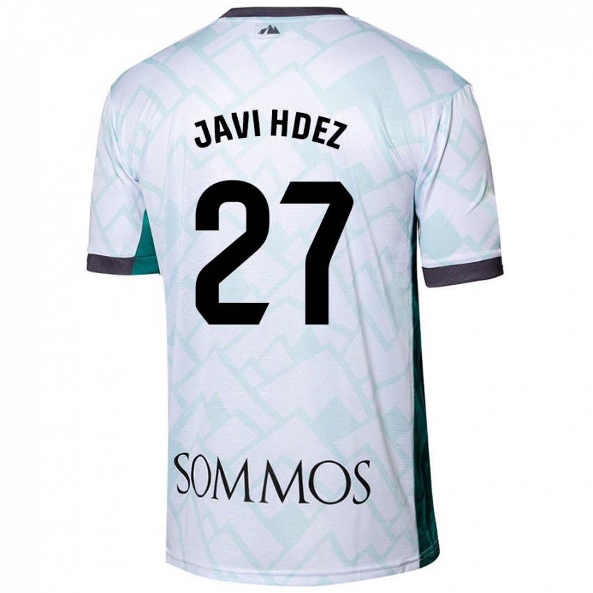 Enfant Maillot Javi Hernández #27 Blanc Vert Tenues Extérieur 2024/25 T-Shirt Belgique