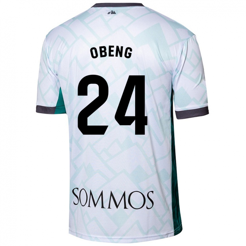 Enfant Maillot Samuel Obeng #24 Blanc Vert Tenues Extérieur 2024/25 T-Shirt Belgique