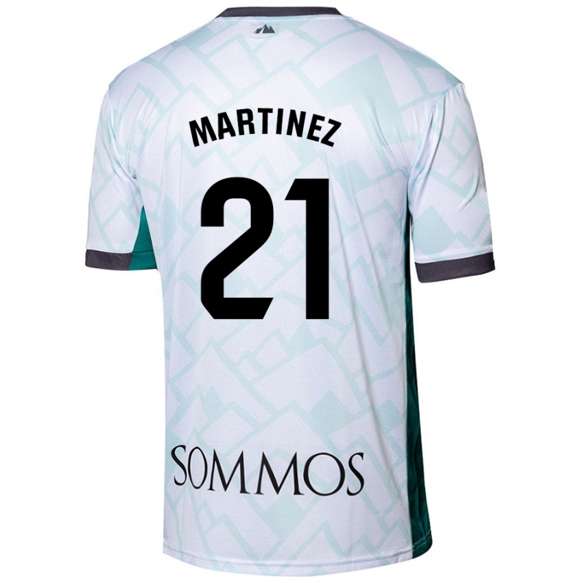 Enfant Maillot Alejandra Martínez #21 Blanc Vert Tenues Extérieur 2024/25 T-Shirt Belgique