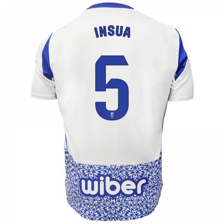 Kinderen Pablo Insua #5 Wit Blauw Uitshirt Uittenue 2024/25 T-Shirt België