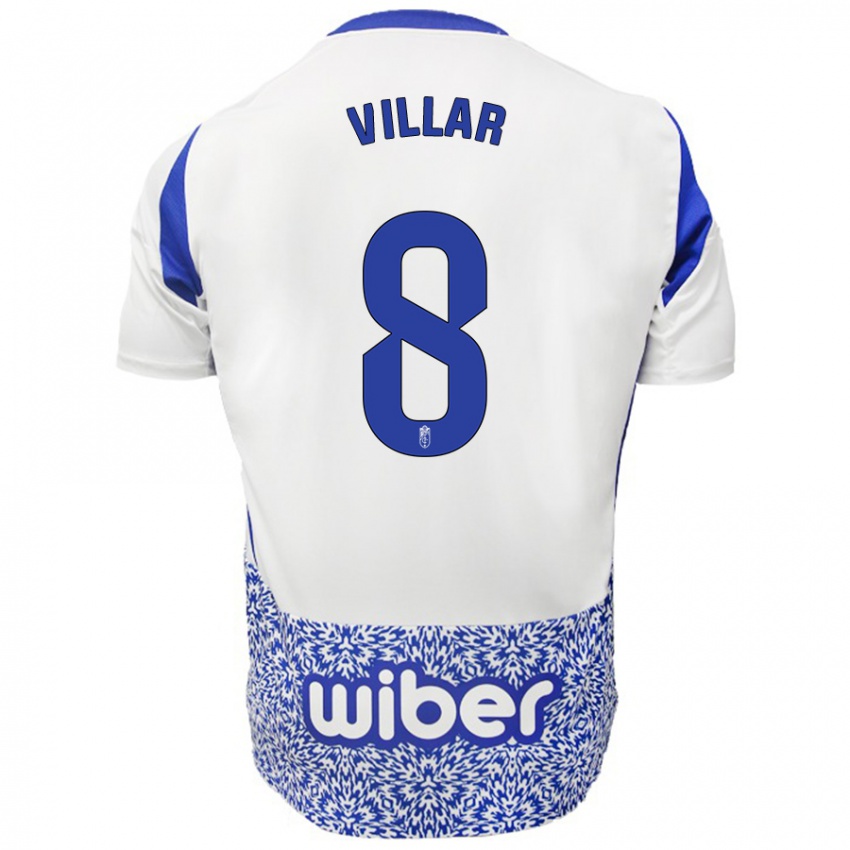 Kinder Gonzalo Villar #8 Weiß Blau Auswärtstrikot Trikot 2024/25 T-Shirt Belgien