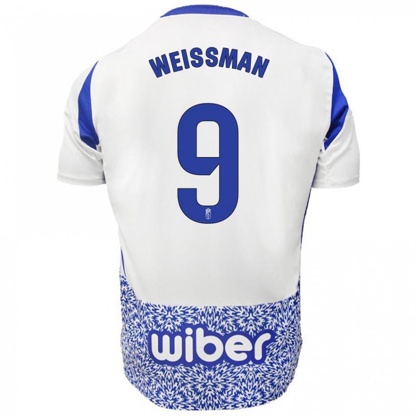 Kinder Shon Weissman #9 Weiß Blau Auswärtstrikot Trikot 2024/25 T-Shirt Belgien