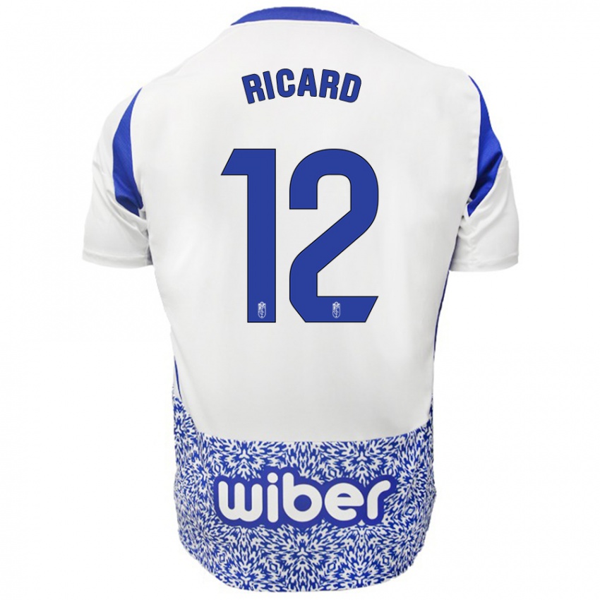 Kinderen Ricard Sanchez #12 Wit Blauw Uitshirt Uittenue 2024/25 T-Shirt België