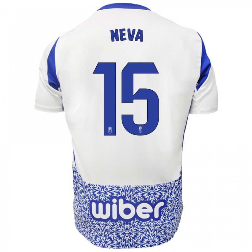 Kinder Carlos Neva #15 Weiß Blau Auswärtstrikot Trikot 2024/25 T-Shirt Belgien