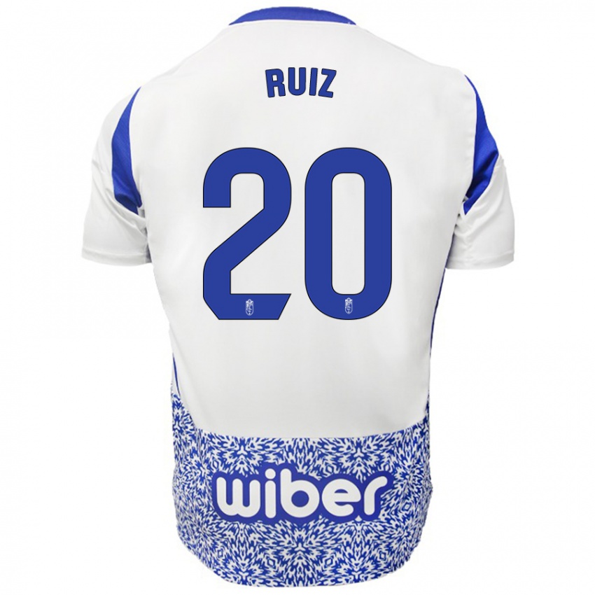 Kinder Sergio Ruiz #20 Weiß Blau Auswärtstrikot Trikot 2024/25 T-Shirt Belgien