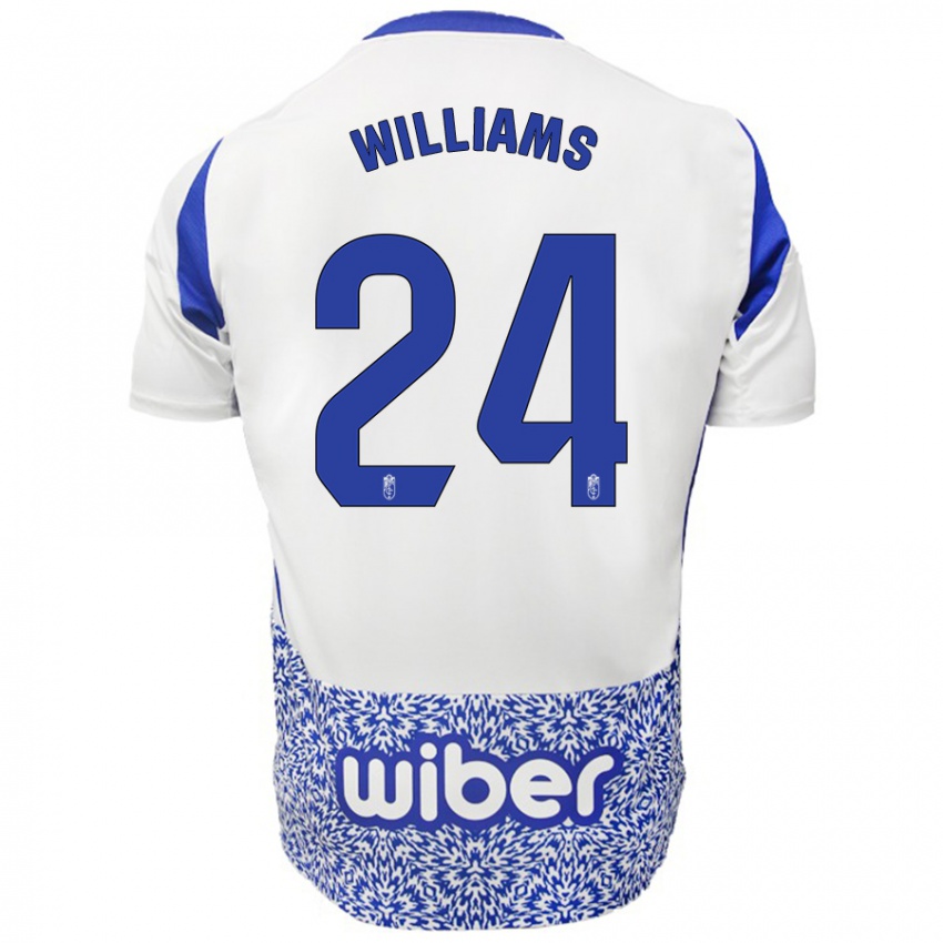 Kinderen Loïc Williams #24 Wit Blauw Uitshirt Uittenue 2024/25 T-Shirt België